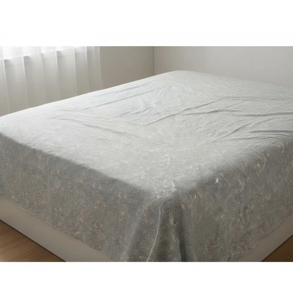 Ralph Lauren Queen Sheet Paisley Flat Bedding Teal Aqua Blue On‎ White Cotton